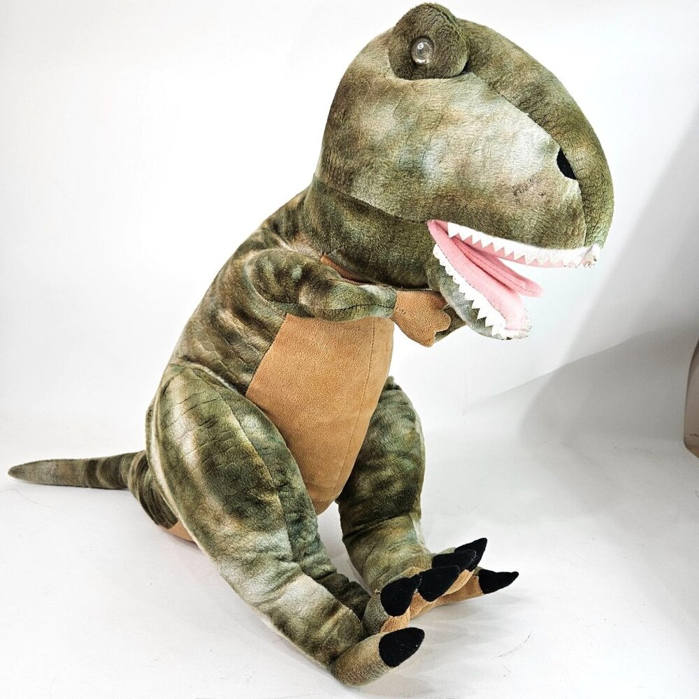 T Rex Dinosaur Realistic Talking Stuffed Plush Animal Roar Eye Light 38" WORKS